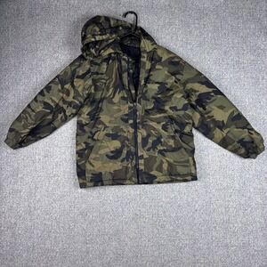 GAP Camo Puffer Army Print Boys  Winter Jacket With Hood Size 10